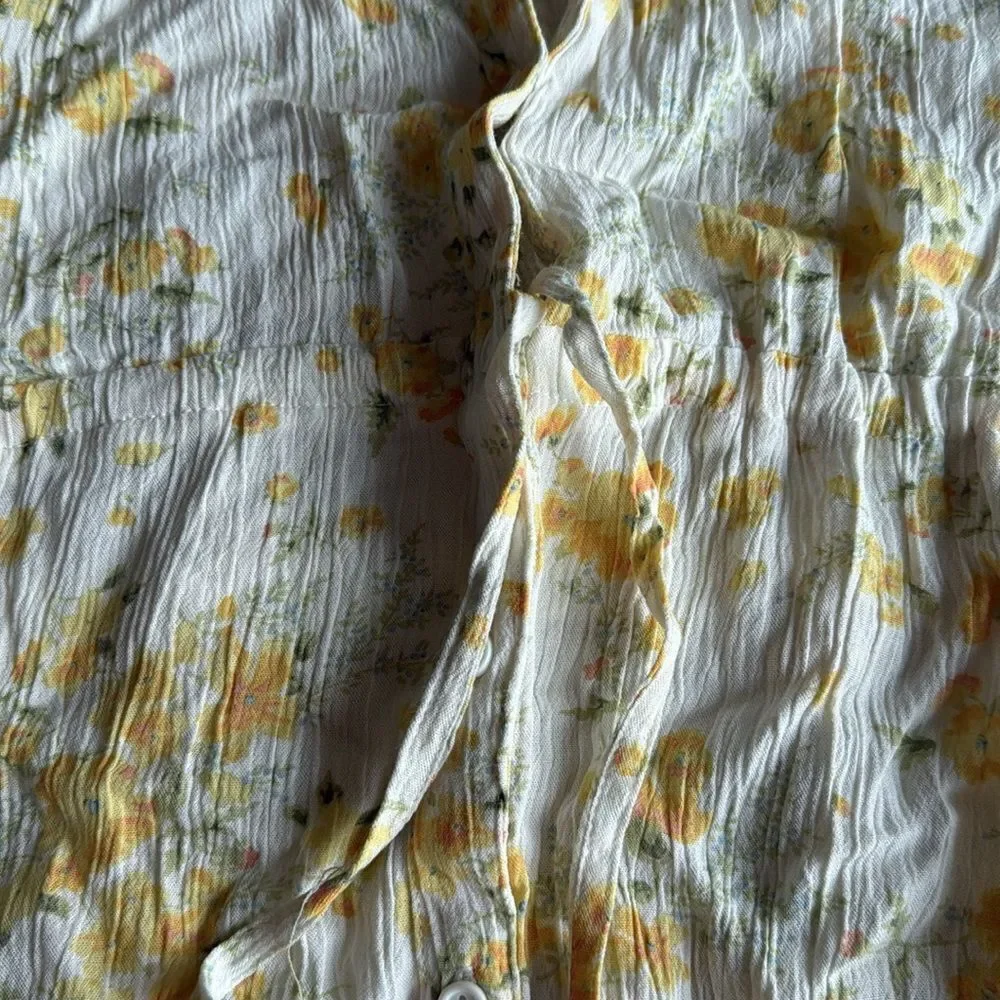 O'Neill Yellow Floral Blouse/Coverup